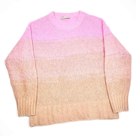 Everlane Sweaters - EVERLANE Womans Sweater Pastel Pink Tan Gradient Alpaca Merino RN 139393